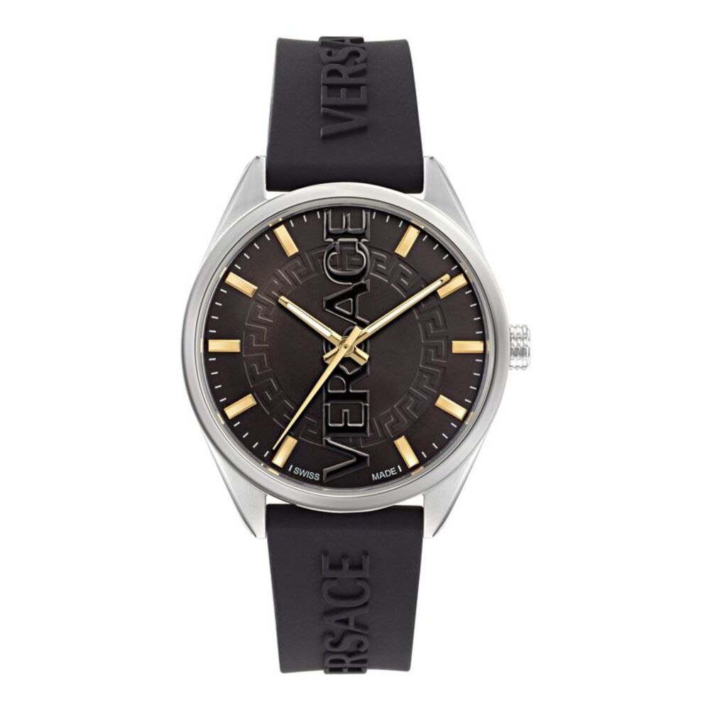 Versace V-Vertical Silicone Watch Grey Mens